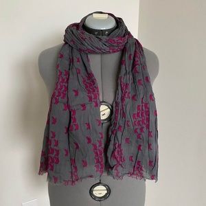 Gorjana grey and burgundy Scarf